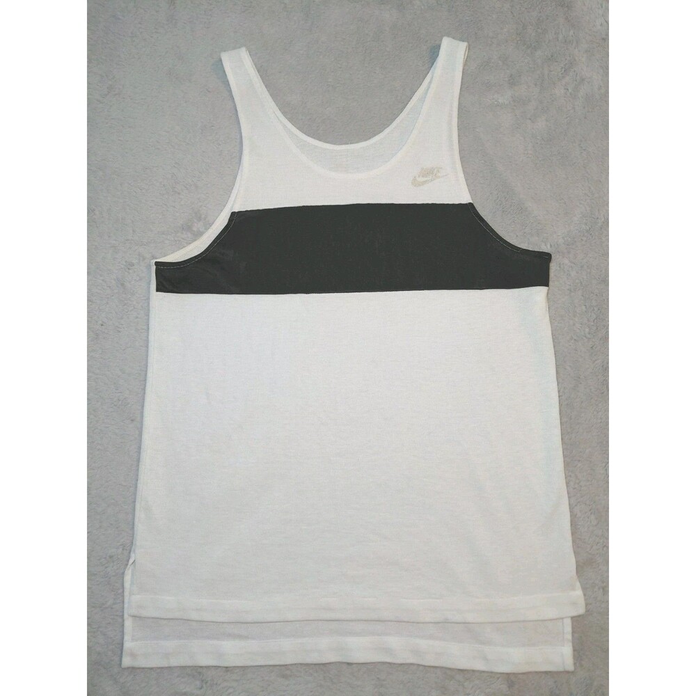 Vintage Nike Tank Top Shirt Sheer Stripe Basketball White (See Description)